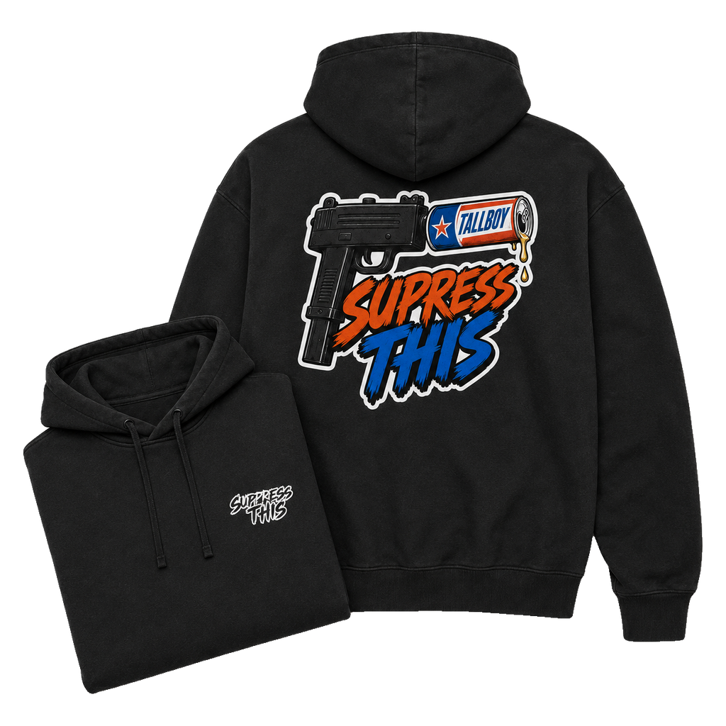 MAC Tallboy Big Night hoodie — flat lay detail
