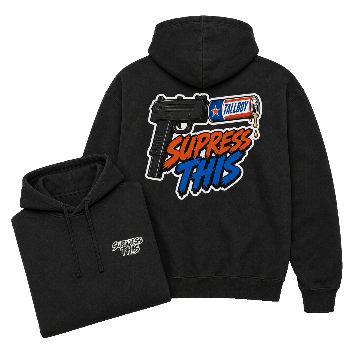 MAC Tallboy Big Night hoodie — flat lay detail