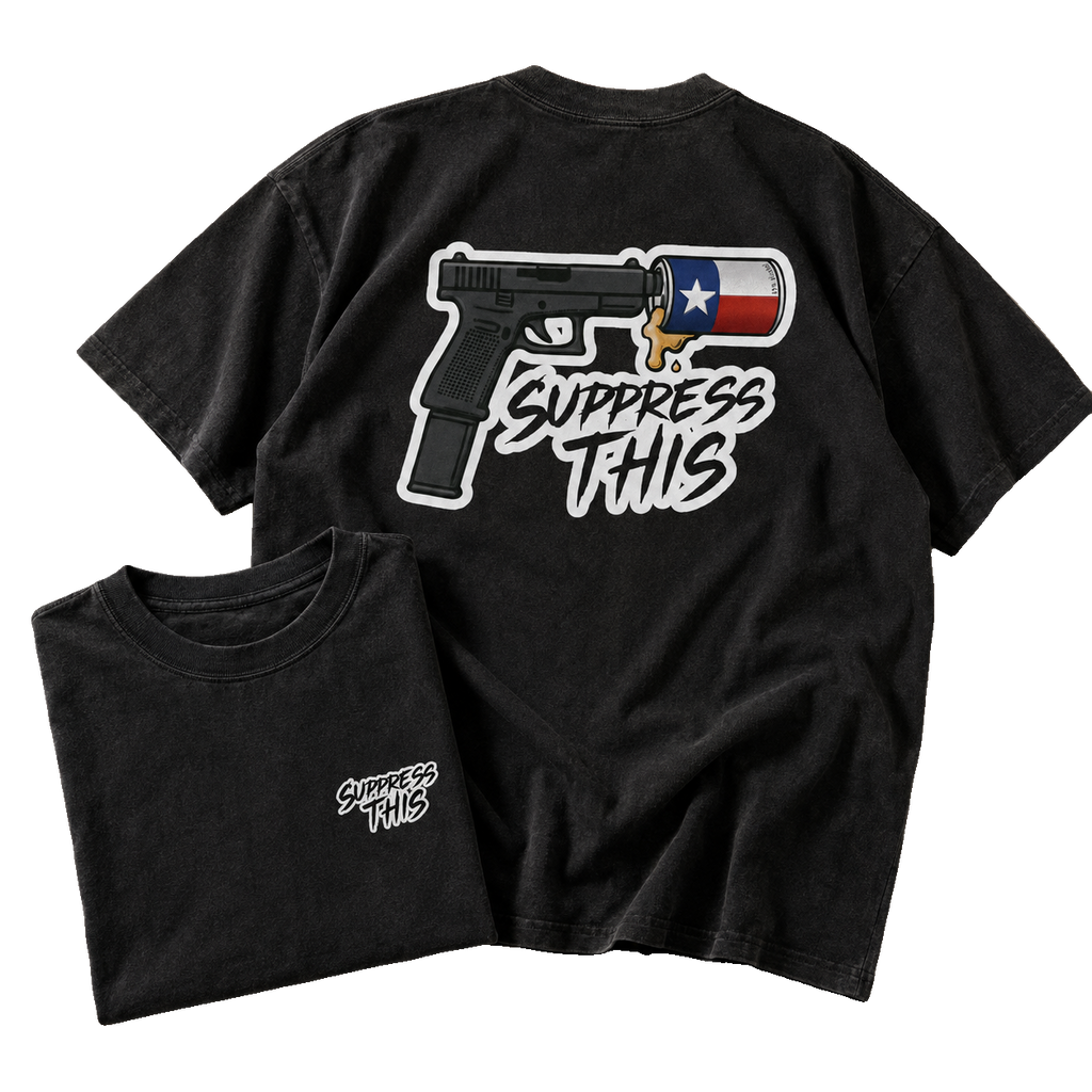 Texas Can Come and Drink It tee — flat lay detail