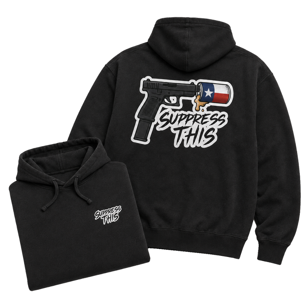 Texas Can Come and Drink It hoodie — flat lay detail